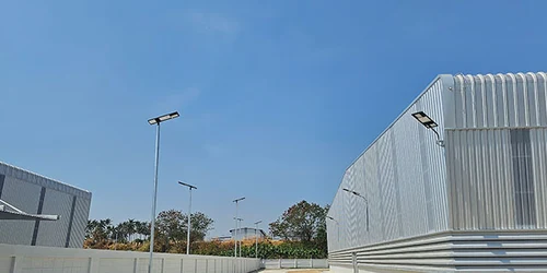 ST2-60 solar street lights at an industrial park in Thailand