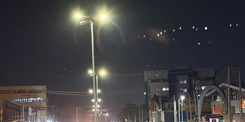 ST2-260 solar street lights on an urban road in Nigeria