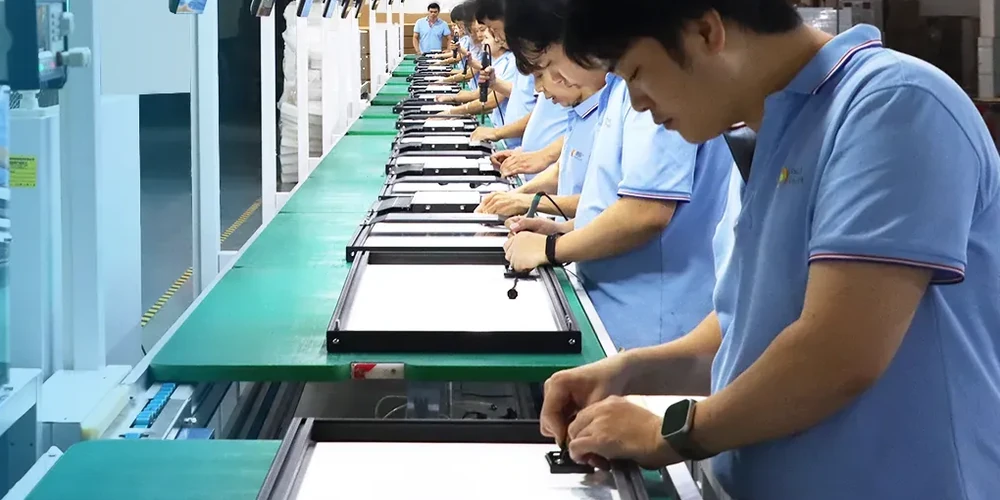 RoadSmart solar street light production line during factory evaluation and quality inspection