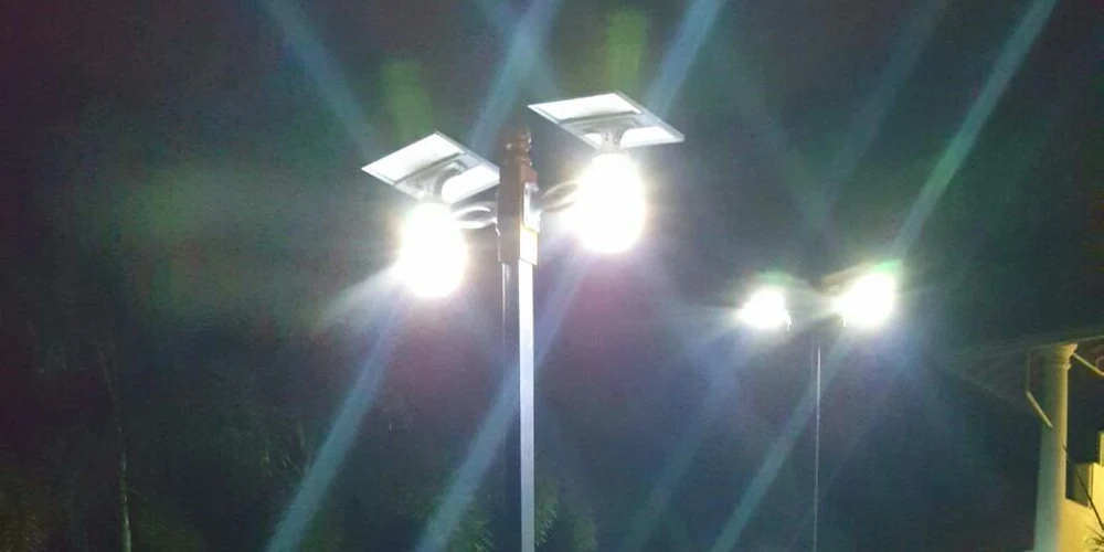 Installed RoadSmart Solar Moon Light at night in a Nigeria garden project