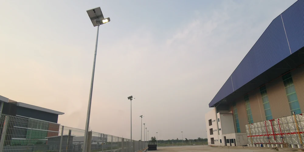 RoadSmart Solar Flyhorse Light FH120 installed at an industrial park in Malaysia during the day