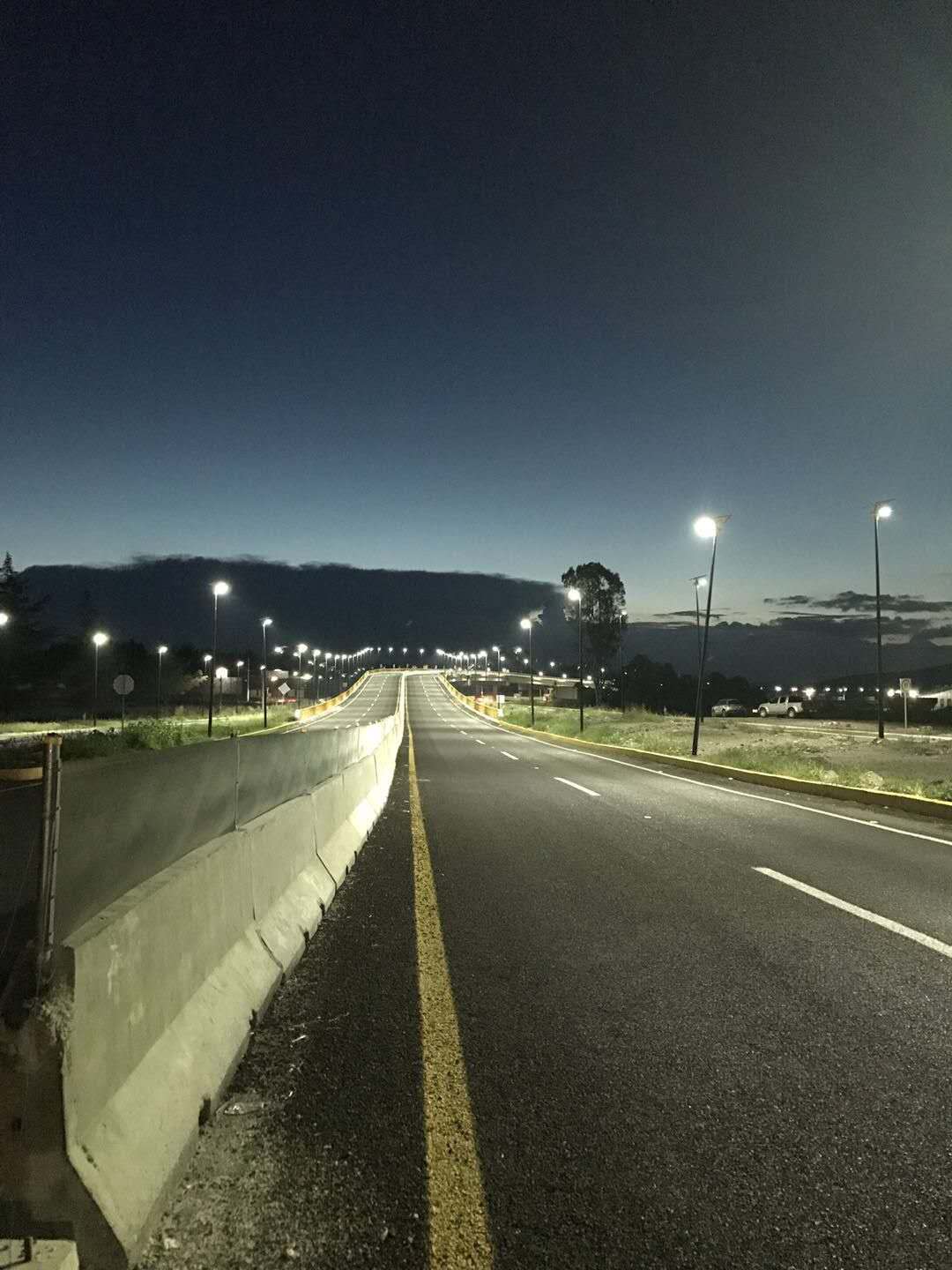 highway street lights in nighttime