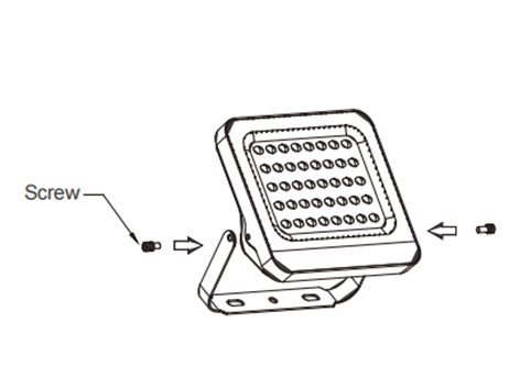 Fix bracket on light part through both sides holes. Fix bracket on light part through both sides holes.