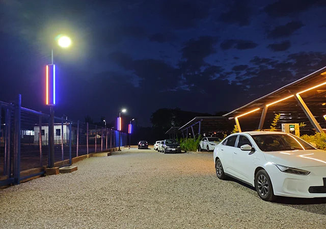 Parking lot solar lighting project
