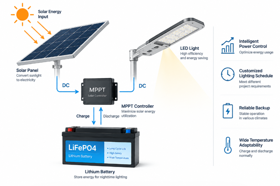 Solar street light energy configuration system